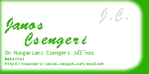 janos csengeri business card